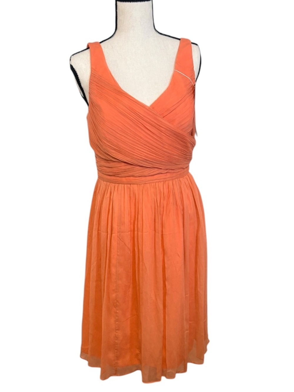 J.Crew Heidi Silk Chiffon Coral Dress‎ Size 8 BNWT Bridesmaid Wedding